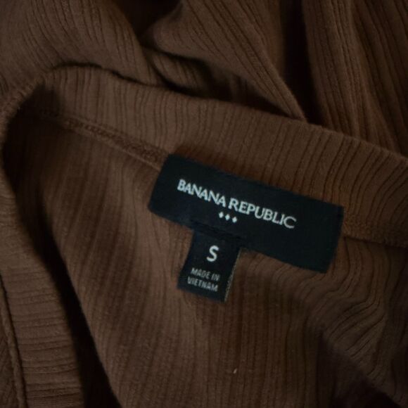 Banana Republic Factory Rib Knit Cardigan Top Blouse Shirt Auburn Brown S - Picture 6 of 7